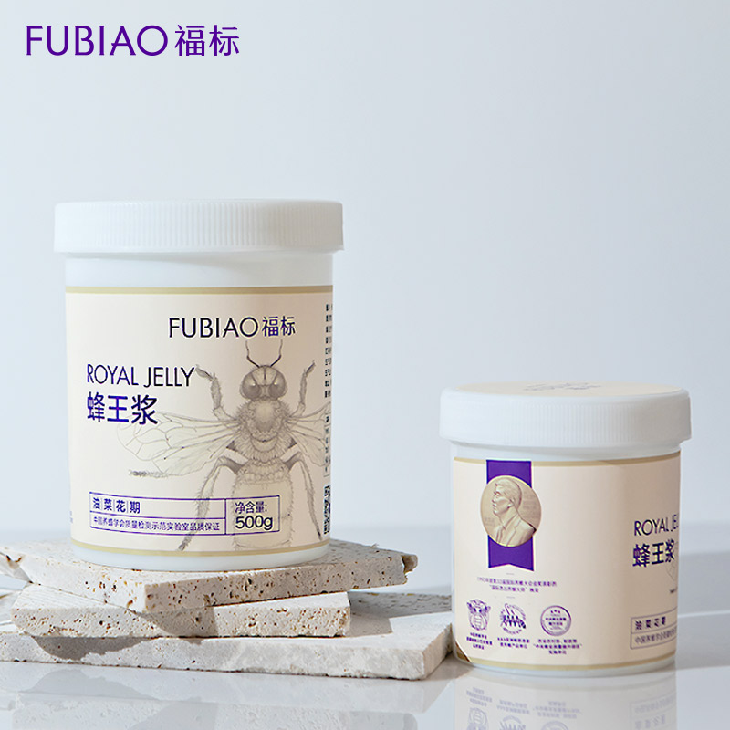 福标FUBIAO蜂王浆 油菜花期新鲜蜂皇浆 -18℃低温高活鲜浆 顺丰冷鲜速运 福标蜂王浆 500g*1瓶